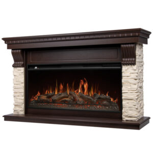 Портал Firelight Michigan 42 камень молочный, шпон темный дуб
